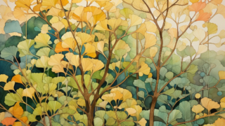 수채화 스타일의 나무 패턴