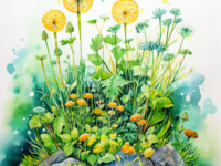 다양한 식물들을 수채화 느낌으로 그리기