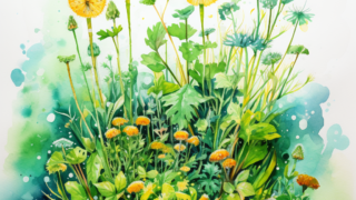 다양한 식물들을 수채화 느낌으로 그리기