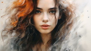 인물 초상화, air brushstrokes