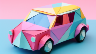 다양한 색깔의 색종이로 접은 캐릭터