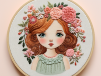 우아한 수제 "수" 놓는 느낌