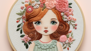 우아한 수제 "수" 놓는 느낌