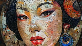 둥근 형태의 모자이크 이미지