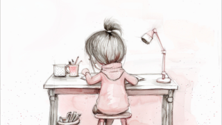 핑크 핑크한 잉크로 그린 이미지