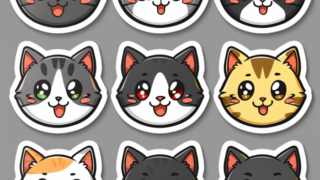 귀여운 동물 머리 스티커