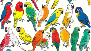 핸드 드로잉 스타일의 다양한 동물 패턴 이미지